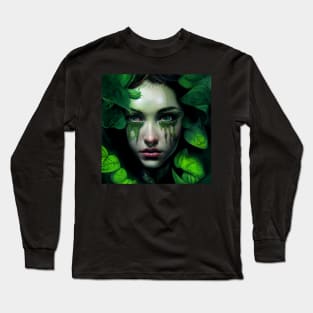 Delilah, The Nature Goddess | Green Tears Long Sleeve T-Shirt